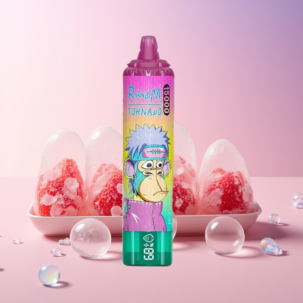 RandM Fumot Tornado 15000 Puffs Disposable Vape – 25ml Mesh Coil, 850mAh (Australia Wholesale) Iced Strawberry