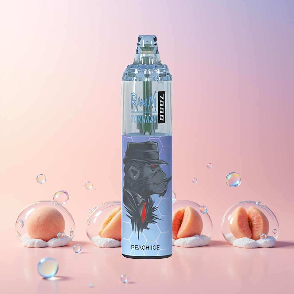Australia Wholesale RandM Fumot Tornado 7000 Disposable Vape – 14ML E-Liquid, Mesh Coil, Peach Ice, 5% Nicotine