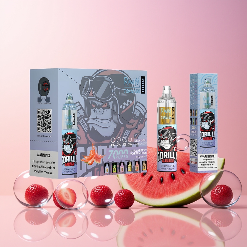 RandM Fumot Tornado 7000 Disposable Vape – 14ML E-liquid, 850MAH Battery, Mesh Coil, Type-C Port (Strawberry Watermelon) | Australia Wholesale