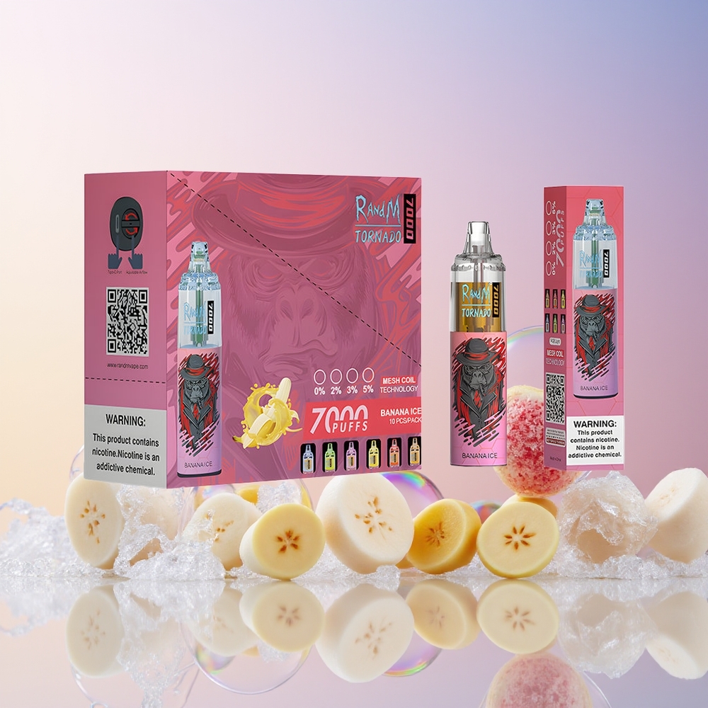 RandM Fumot Tornado 7000 Disposable Vape – 14ML E-liquid, 850mAh Battery, Mesh Coil, Type-C Port (Banana Ice) | Australia Wholesale