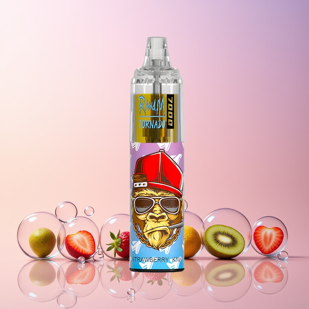 RandM Fumot Tornado 7000 Disposable Vape – 14ML E-liquid, Mesh Coil, Type-C Port | Australia Wholesale (Strawberry Kiwi)