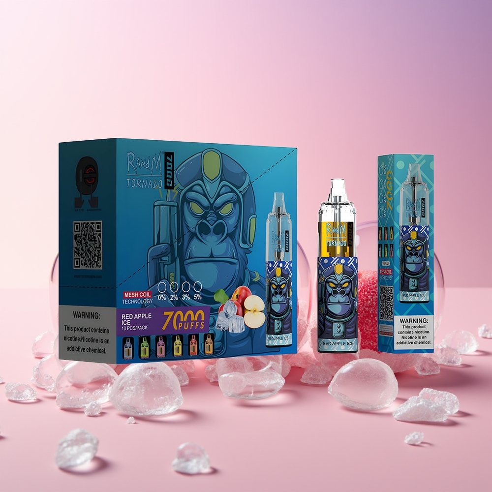 RandM Fumot Tornado 7000 Puffs Disposable Vape – 14ML E-Liquid, Mesh Coil, Type-C Port | Australia Wholesale (Red Apple Ice)