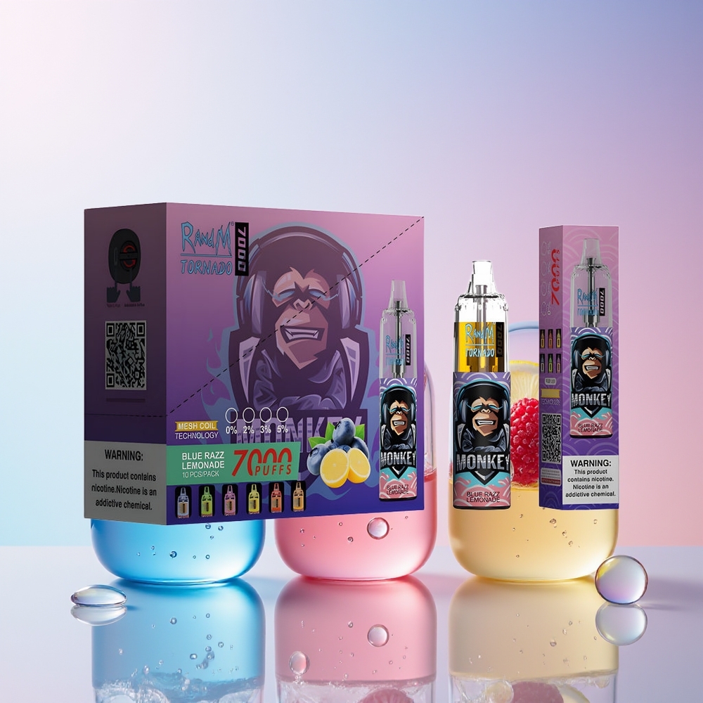 RandM Fumot Tornado 7000 Puffs Disposable Vape – 14ML E-liquid, 850MAH Battery, Mesh Coil, Type-C Port (Blue Razz Lemonade) | Australia Wholesale