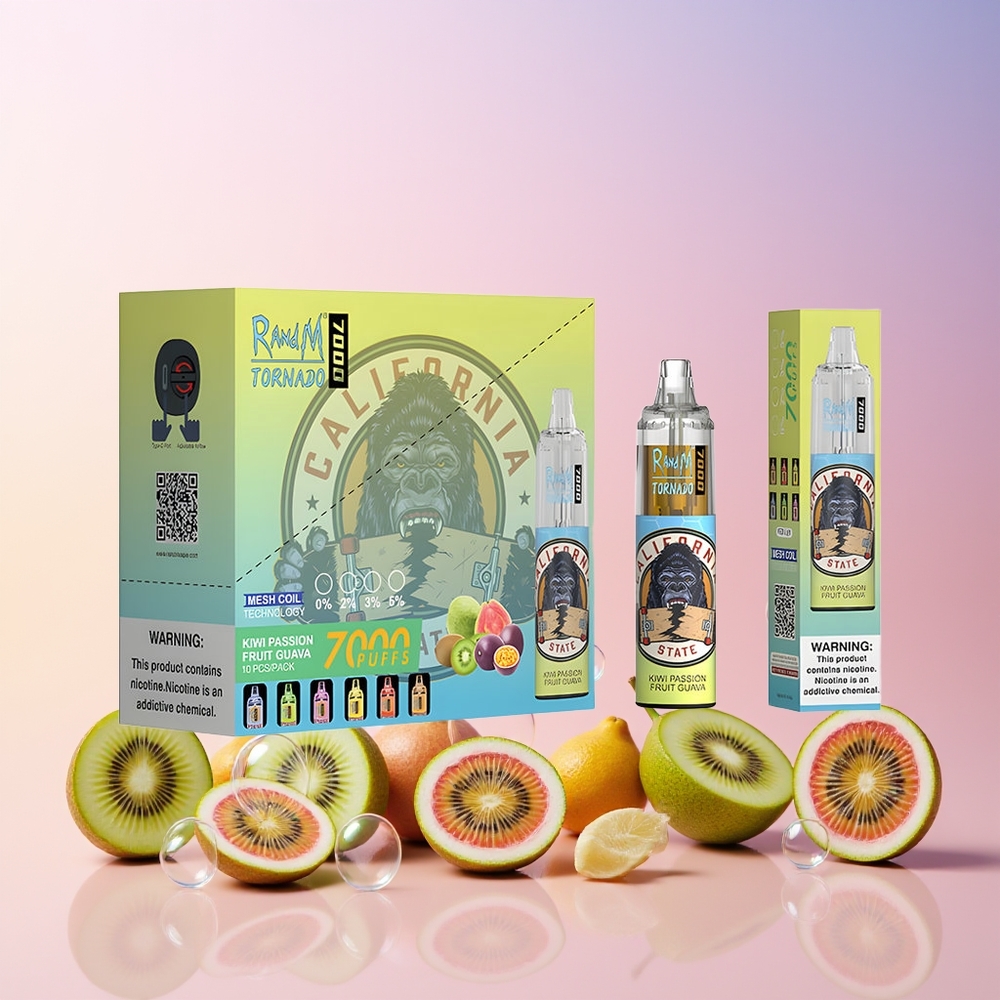 RandM Fumot Tornado 7000 Puffs Disposable Vape – 14ML E-liquid, 850mAh Battery, Mesh Coil, Type-C Port (Kiwi Passion Fruit Guava) | Australia Wholesale