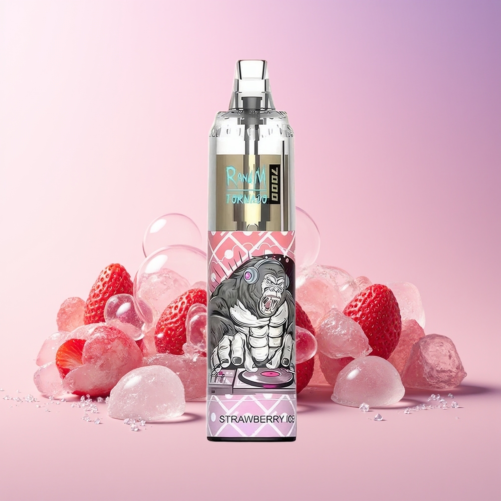 RandM Fumot Tornado 7000 Puffs Disposable Vape – 14ML E-liquid, Mesh Coil, Type-C, Australia Wholesale (Strawberry Ice)