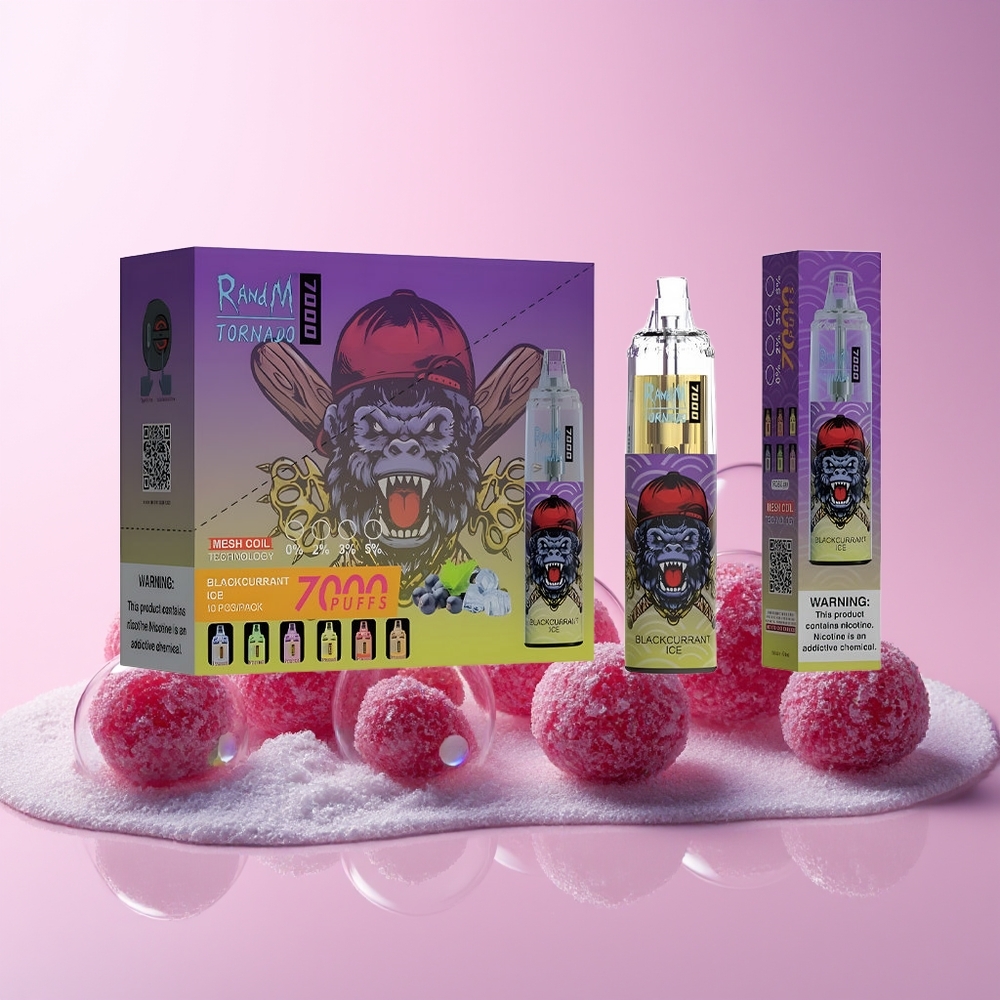 RandM Fumot Tornado 7000 Puffs Disposable Vape – 14ML E-liquid, Mesh Coil, Type-C Port (Australia Wholesale) – Blackcurrant Ice