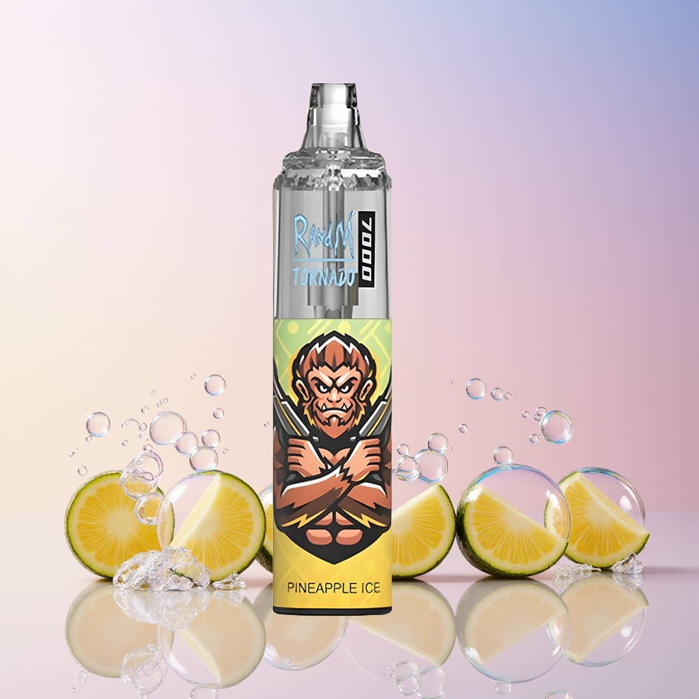 RandM Fumot Tornado 7000 Puffs Disposable Vape – 14ML E-liquid, Mesh Coil, Type-C Port (Australia Wholesale) Pineapple Ice