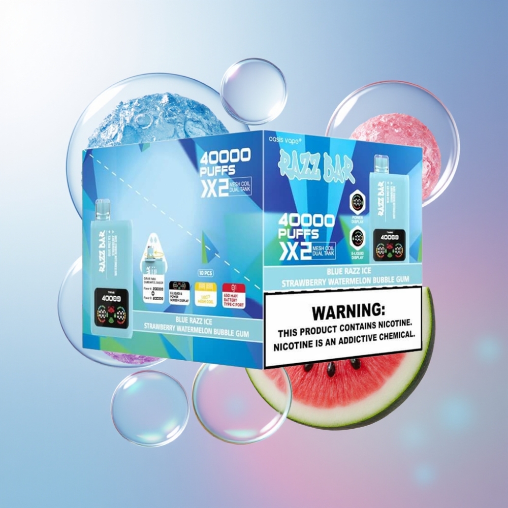 Razz Bar 40000 Puffs Disposable Vape with Power Screen Display & Type-C Port - Australia Wholesale