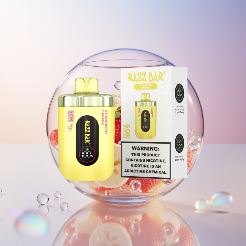 Razz Bar 50K Puffs 650mAh Rechargeable Disposable Vape Strawberry Banana Australia Wholesale