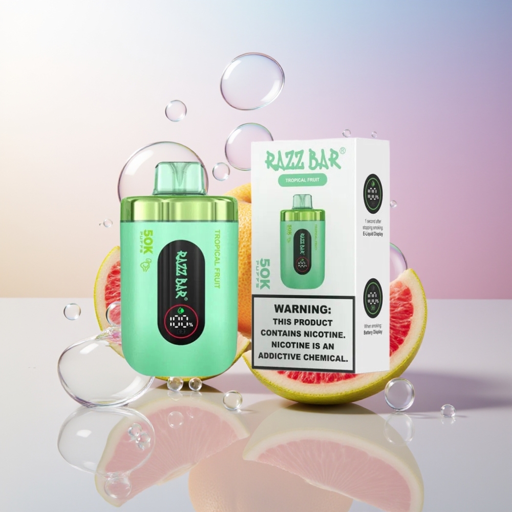 Razz Bar 50K Puffs Australia Wholesale Disposable Vape - Tropical Fruit, 2% Nicotine, Type-C Rechargeable