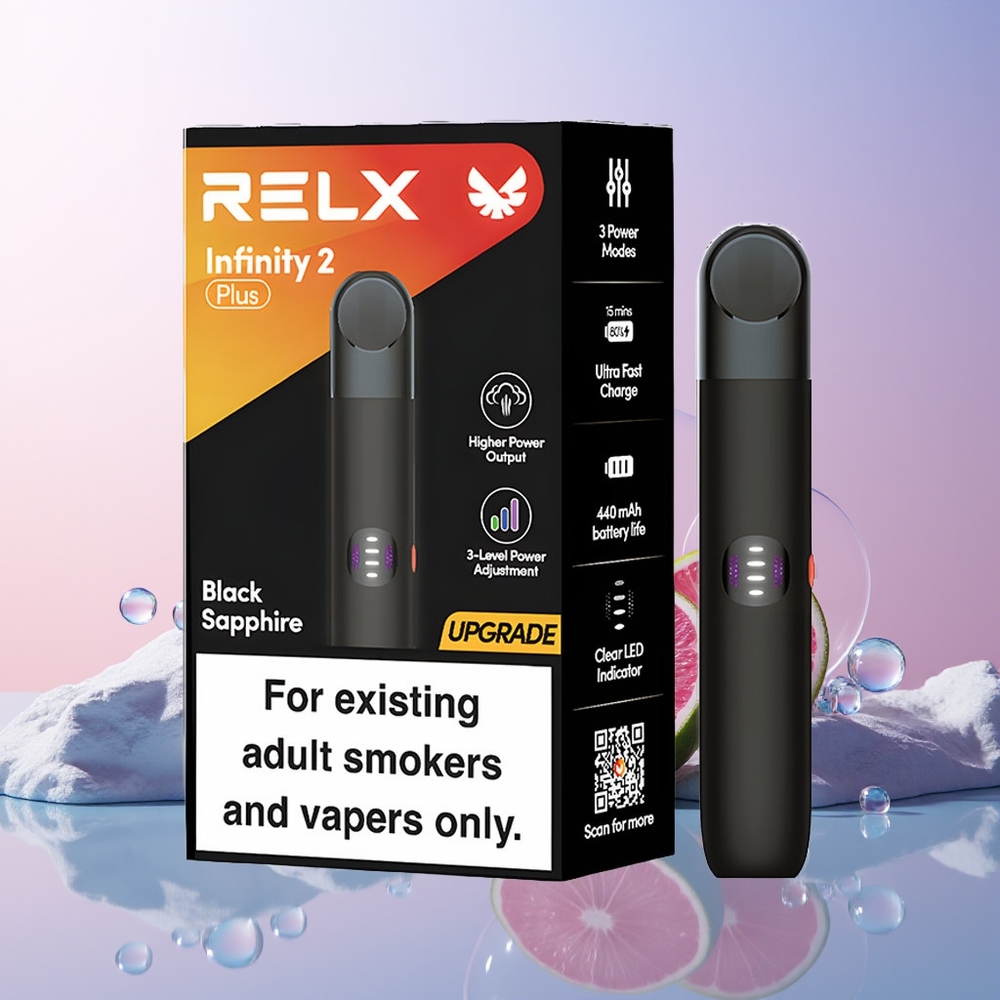 RELX Infinity 2 Plus (6.5W-10W, 440mAh, Type-C) – Australia Wholesale – Black Sapphire