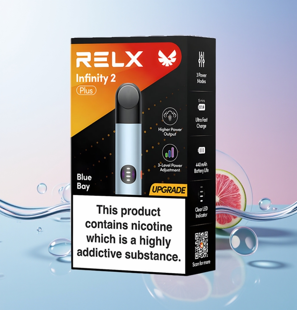 RELX Infinity 2 Plus Device – Adjustable Modes & Type-C Charging (6.5W/8W/10W) | Australia Wholesale | Blue Bay