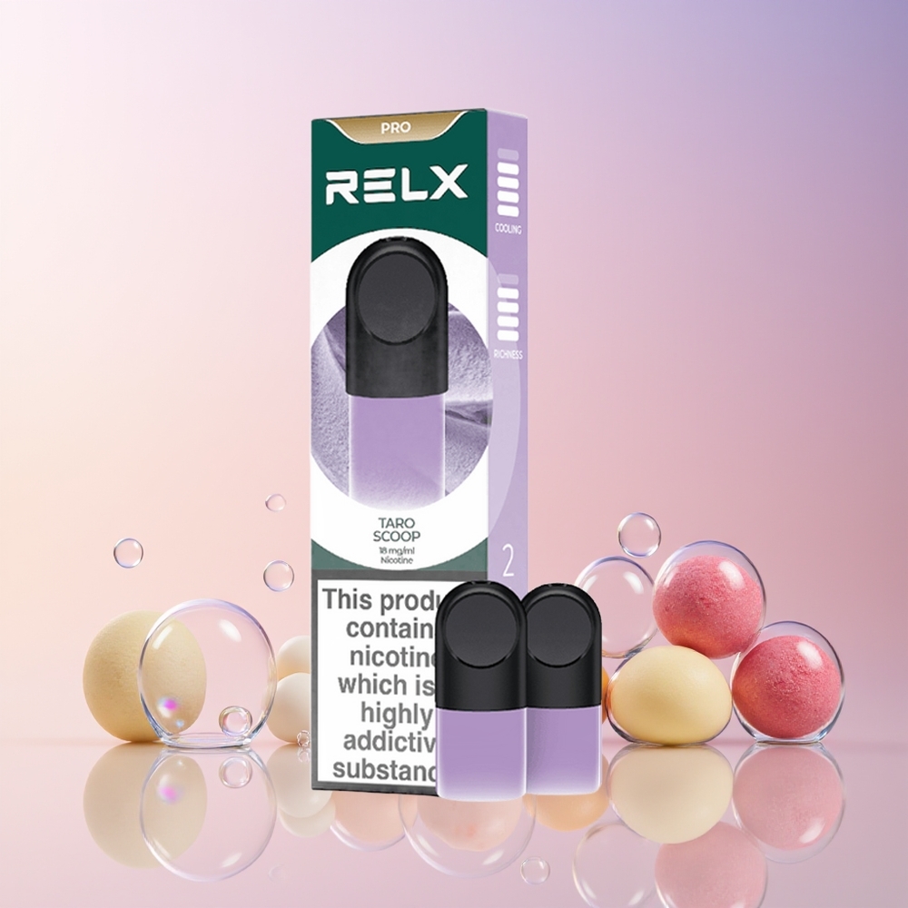 RELX Pod Pro 1.8% Australia Wholesale – Super Smooth Taro Scoop, 1.9ml Rich Vapor