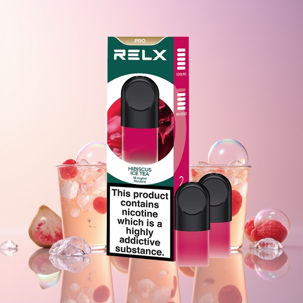 RELX Pod Pro Australia Wholesale – 1.8% Nicotine, 1.9ml Hibiscus Ice Tea | Super Smooth & Rich Vapor