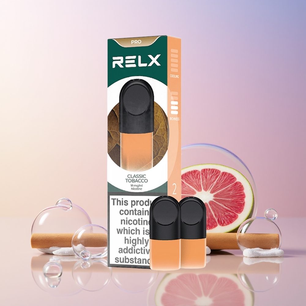 RELX Pod Pro Australia Wholesale – 1.8% Nicotine, Super Smooth Classic Tobacco, 1.9ml Liquid