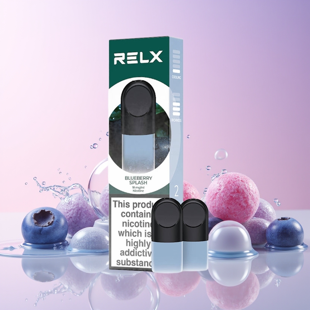 RELX Pod Pro Australia Wholesale – Blueberry Splash 1.8% Nicotine, Super Smooth & Rich Vapor