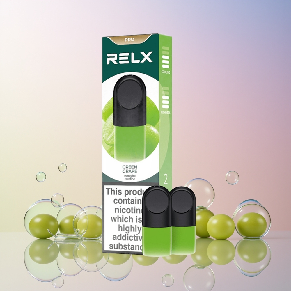 RELX Pod Pro Australia Wholesale – Green Grape 1.8% Nicotine, Super Smooth & Rich Vapor