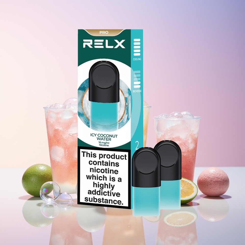 RELX Pod Pro Australia Wholesale – Icy Coconut Water 1.8% Nicotine, Super Smooth & Rich Vapor