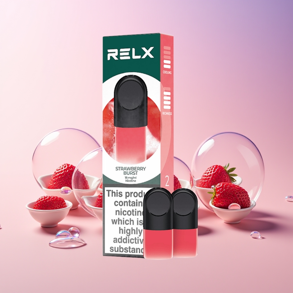 RELX Pod Pro Australia Wholesale – Strawberry Burst 1.8% | Smooth & Rich Vapor
