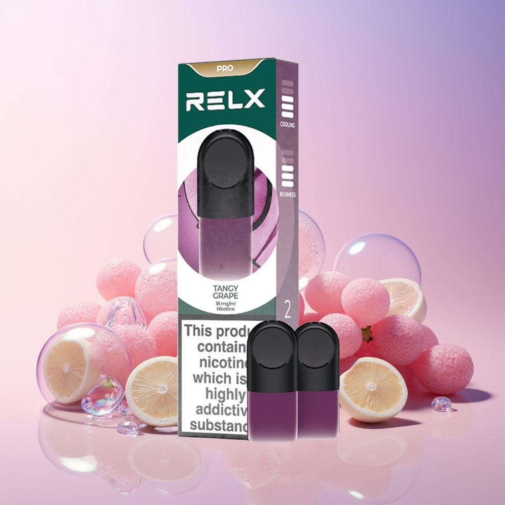 RELX Pod Pro Australia Wholesale – Tangy Grape 1.8% Nicotine, Super Smooth & Rich Vapor