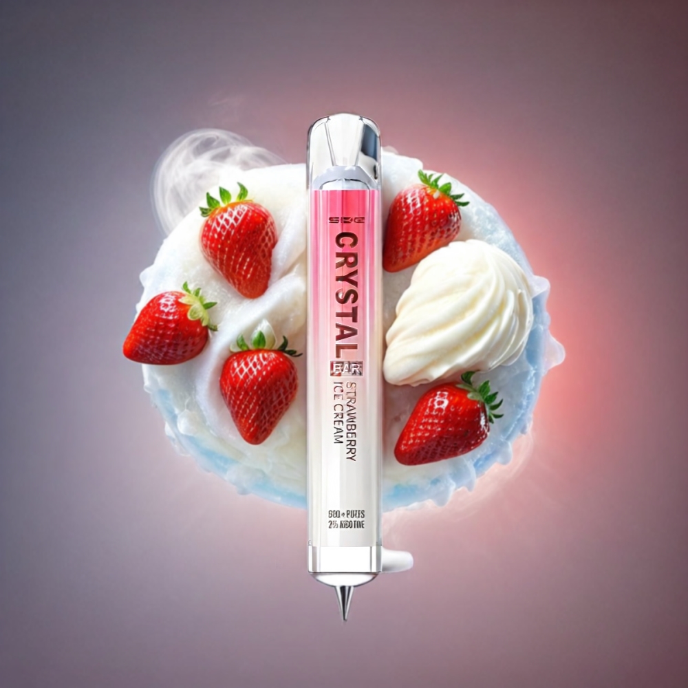 Ske Crystal Bar 600 Disposable Vape - Strawberry Ice Cream