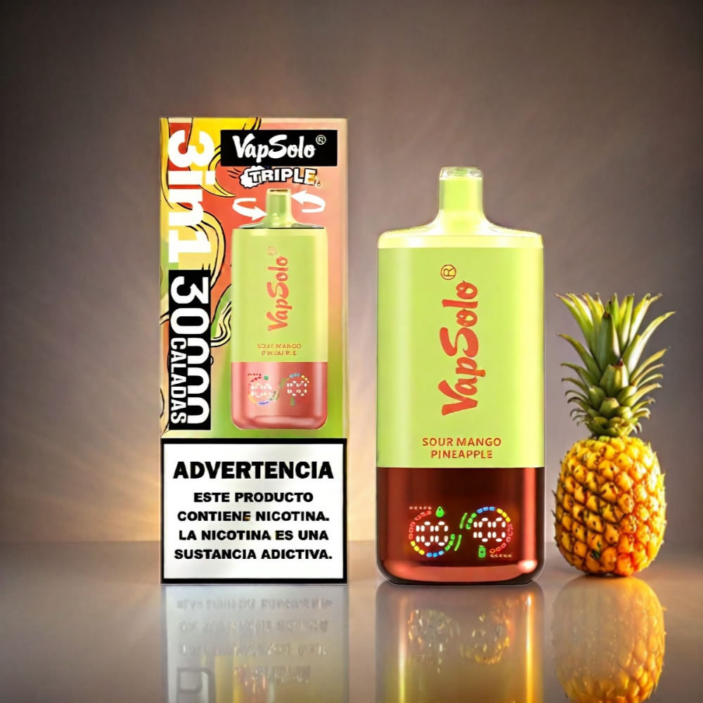 VapSolo Tripe 30000 Puffs Sour Mango Pineapple