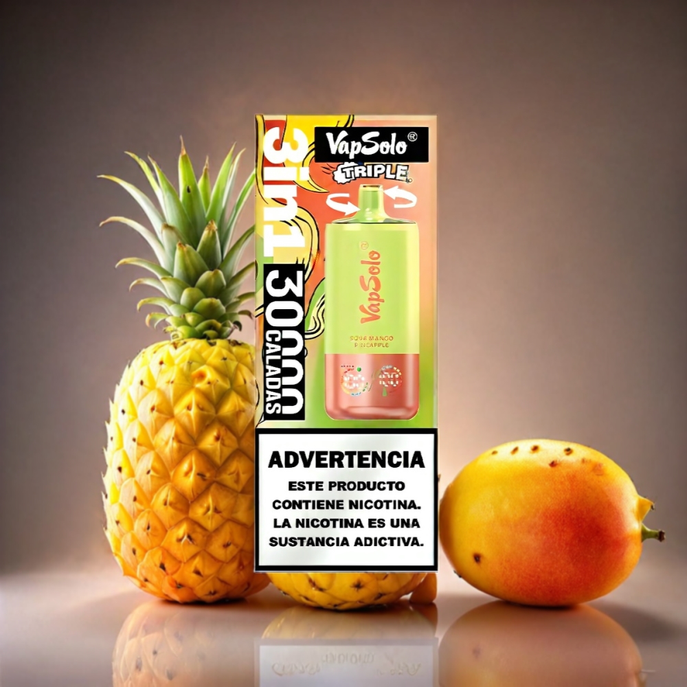 VapSolo Tripe 30000 Puffs Sour Mango Pineapple