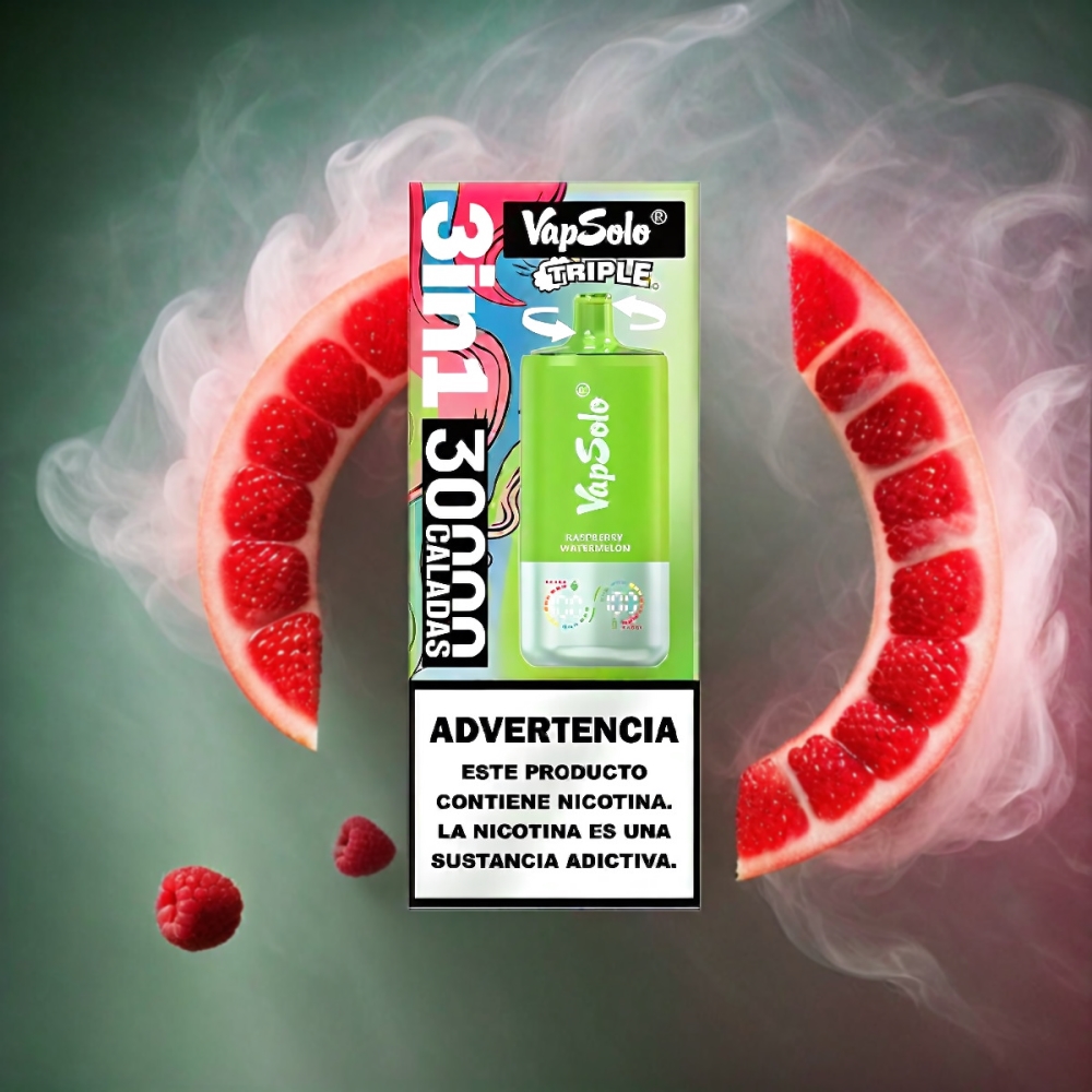 VapSolo Tripe 30000 Puffs Vape - Raspberry Watermelon