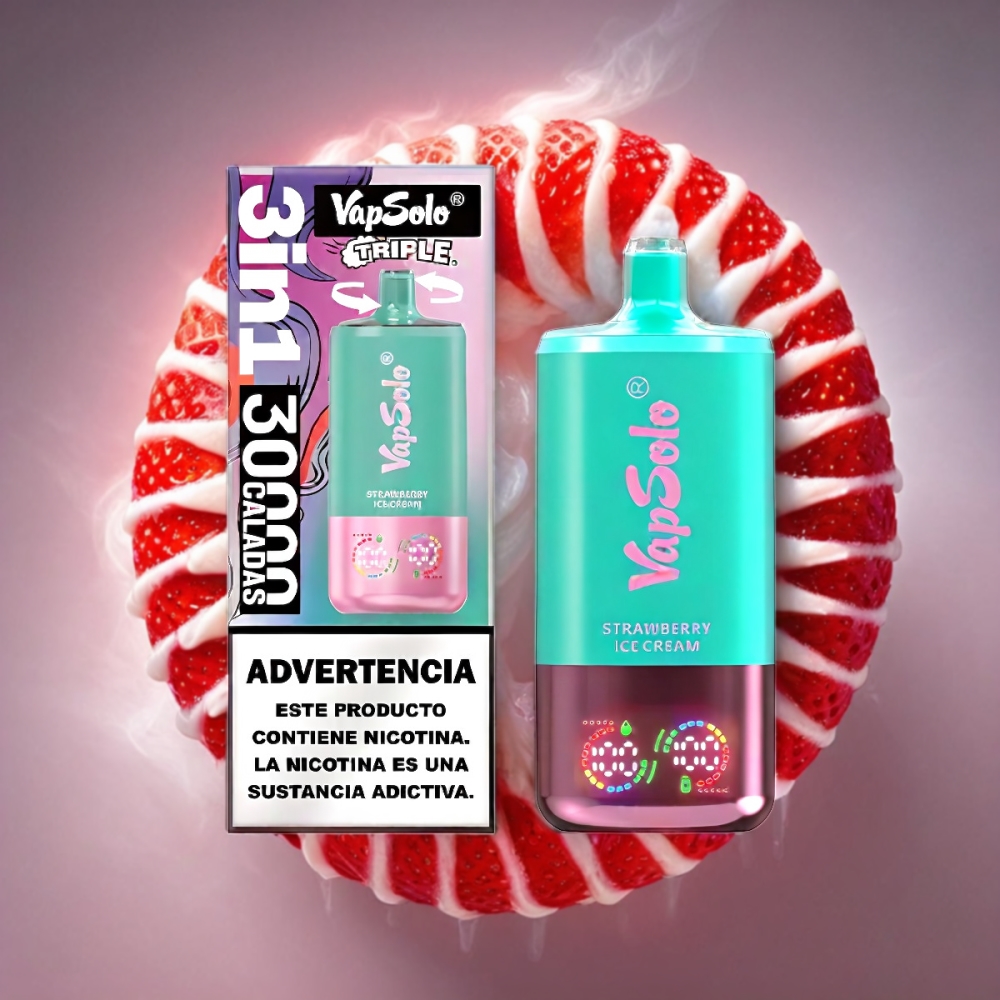 VapSolo Tripe 30000 Puffs Vape - Strawberry Ice Cream