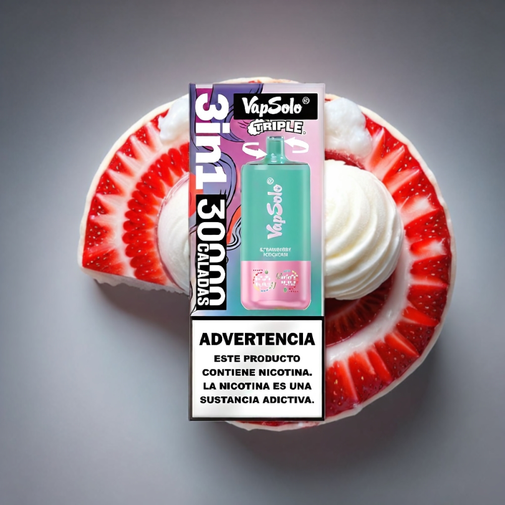 VapSolo Tripe 30000 Puffs Vape - Strawberry Ice Cream