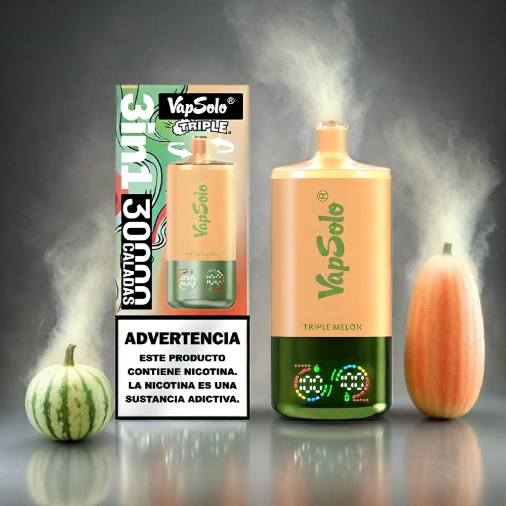 VapSolo Tripe 30000 Puffs Vape Triple Melon
VapSolo Tripe 30000 Puffs The Ultimate Vaping Experience