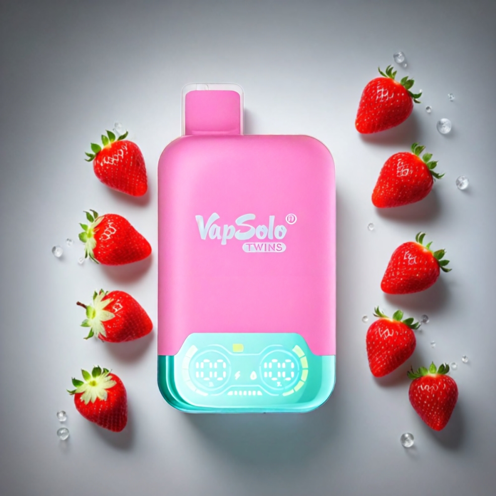 Vapsolo Twins 20000 Puffs Strawberry Raspberry Cherry Ice & Grape Ice