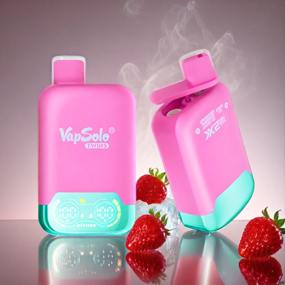 Vapsolo Twins 20000 Puffs Strawberry Raspberry Cherry Ice & Grape Ice