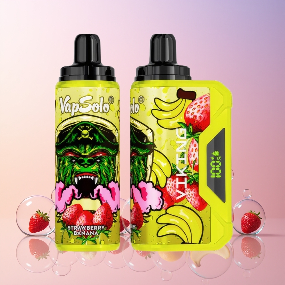 VapSolo VIKING 12000 Puffs Disposable Vape – 22ml E-Liquid, Type-C Charging, Australia Wholesale (Strawberry Banana)