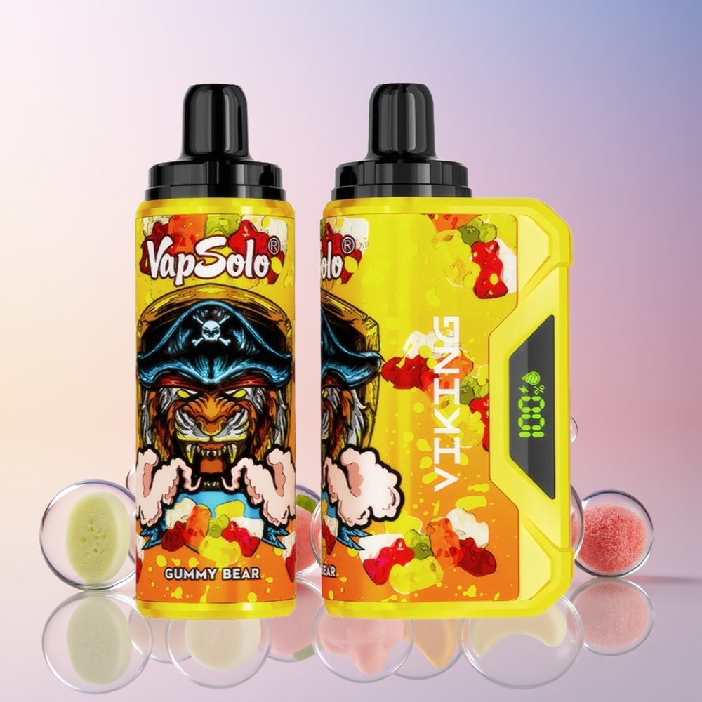 VapSolo VIKING 12000 Puffs Disposable Vape – 22ml E-Liquid, Type-C Charging, LED Display | Australia Wholesale Gummy Bear