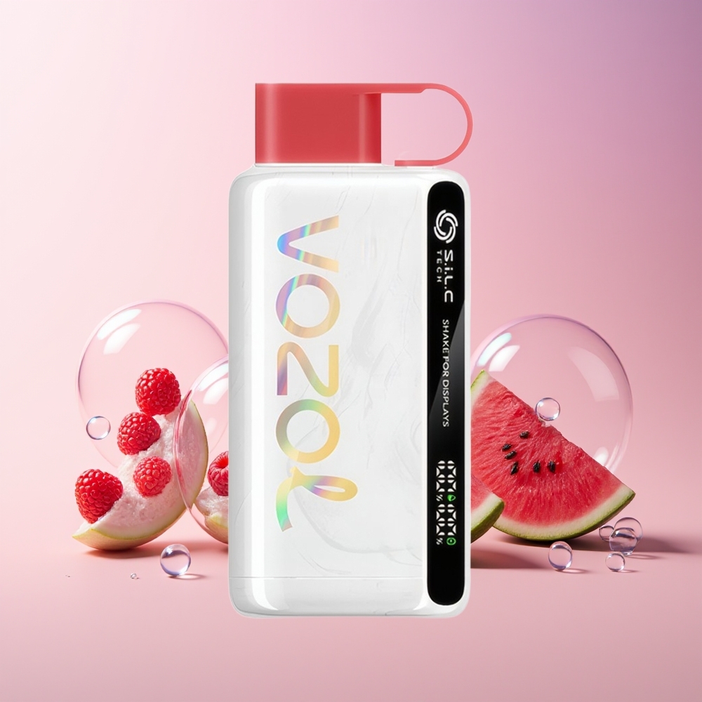Australia Wholesale VOZOL STAR 9000/12000 Disposable Vape – S.i.L.C TECH, 650mAh Fast Charge, Recycled Plastic (Raspberry Watermelon)