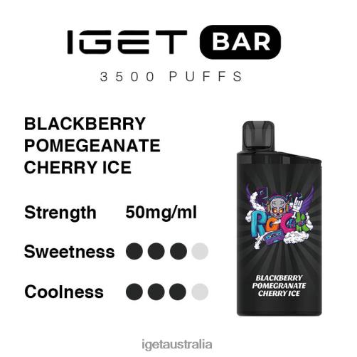 Buy IGET Melbourne Bar 3500 Puffs J2V4N285 Blackberry Pomegranate Cherry Ice