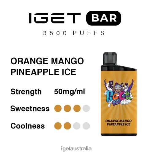 IGET bar Melbourne Bar 3500 Puffs J2V4N290 Orange Mango Pineapple Ice