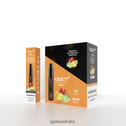 IGET Australia Legend 4000 Puffs J2V4N333 Pineapple Watermelon Lemon Ice
