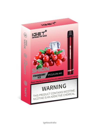 3 x IGET vape Shion J2V4N12 Cranberry Ice