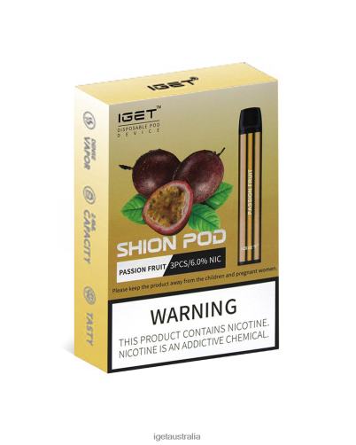 3 x IGET vape Shion J2V4N22 Passion Fruit