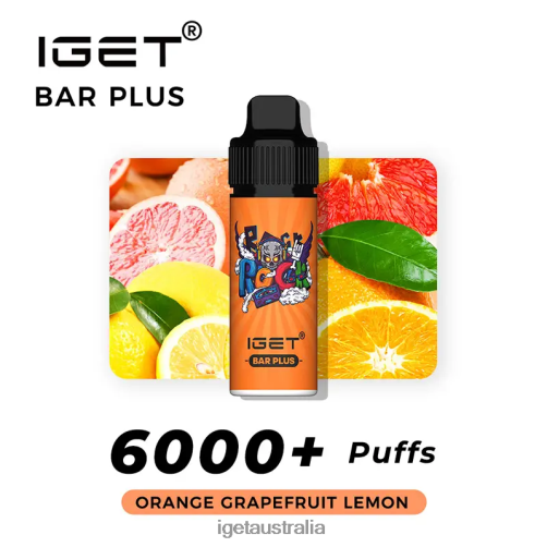 IGET vapes Australia Bar Plus 6000 Puffs J2V4N246 Orange Grapefruit Lemon
