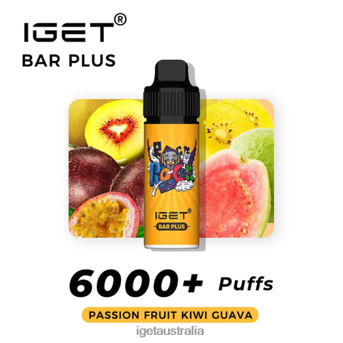 IGET online Bar Plus 6000 Puffs J2V4N251 Passion Fruit Kiwi Guava